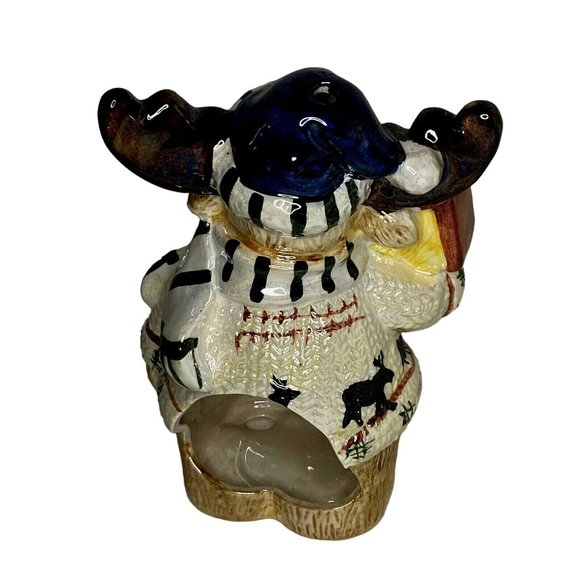 Unbranded Ceramic 8" Moose Votive Candle Holder Luster Finish Holidays Winter - Picture 2 of 5